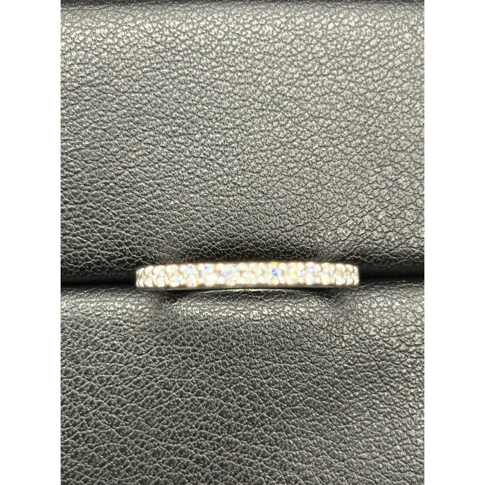 EUC Sterling Silver 16-Stone Cubic Zirconia Band Ring Size 6.25 H17
